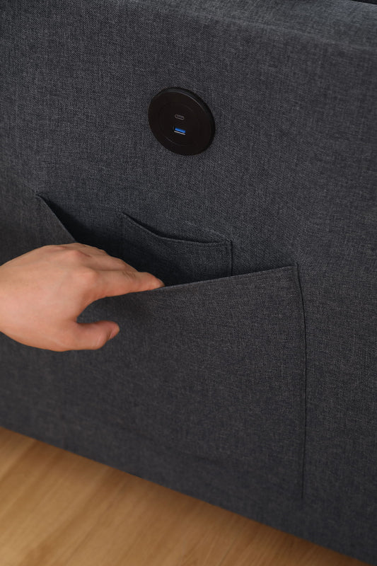 Stylish Sectional Sofa Bed - Dark Gray