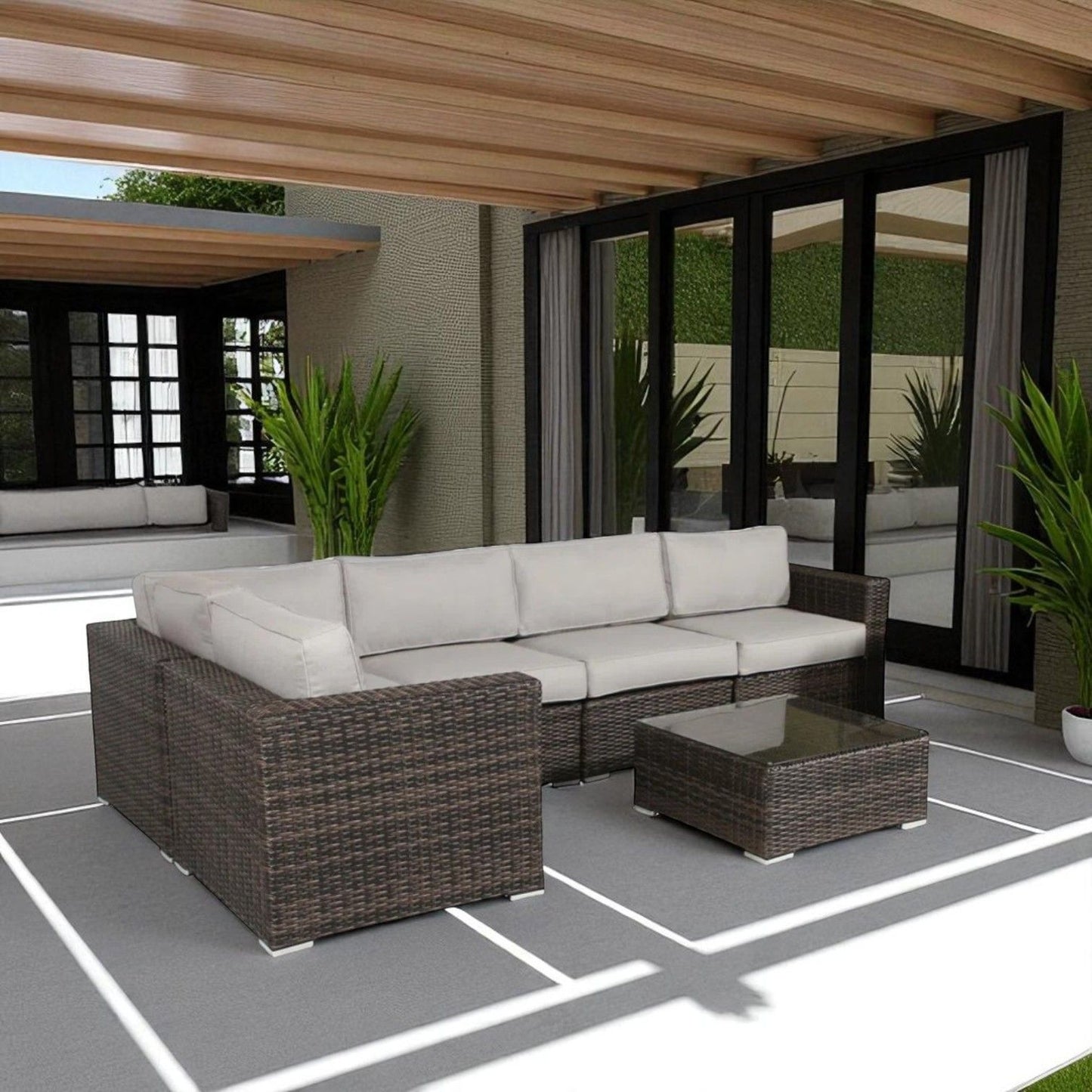 Stylish Wicker Patio Set Table