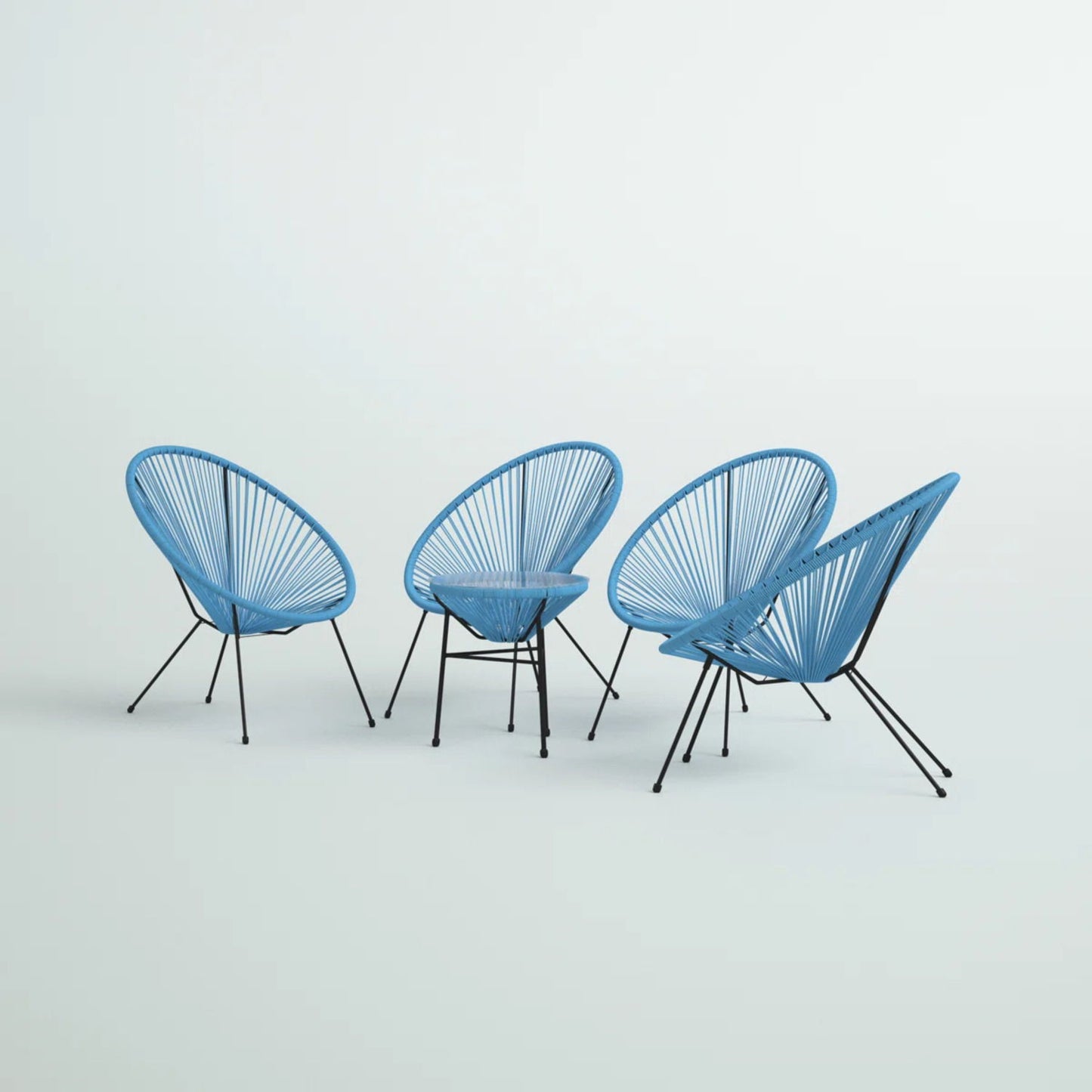 Outdoor Conversation Set With Ergonomic Lounge Chairs And Tempered Glass Table