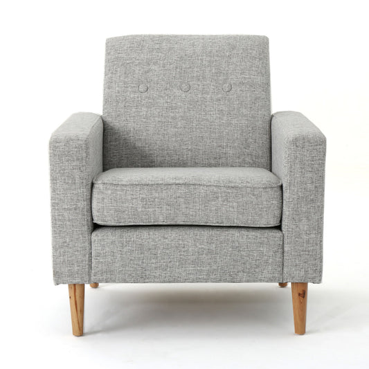 Nebulize - Upholstered Fabric Club Chair With Button Tufted And Square Off Arm And Back