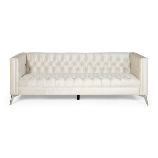 Contemporary 3 Seater Sofa With Button Tufting