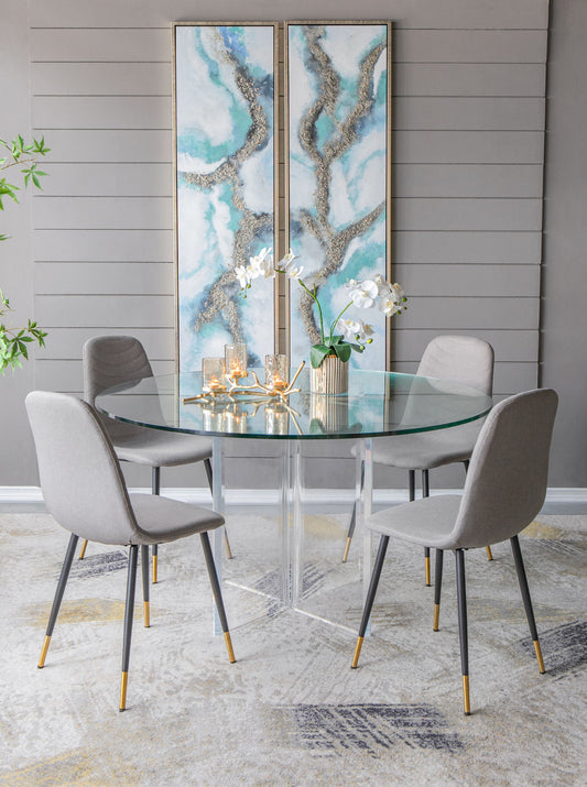 Elongated Modern Abstract Oil Painting, Rectangle Framed Wall Art (Set of 2) - Multicolor