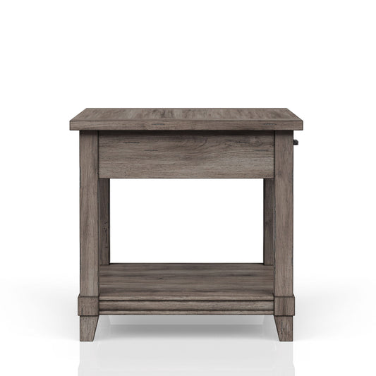 End Table With Storage Drawer Usn - Gray