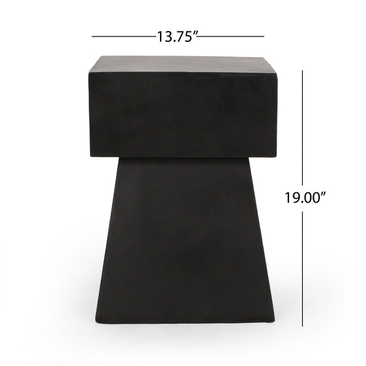 Outdoor Side Table, Patio End Table - Black