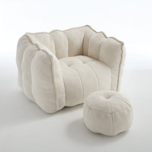 Soft Chenille Bean Bag Chair With High Resilient Foam