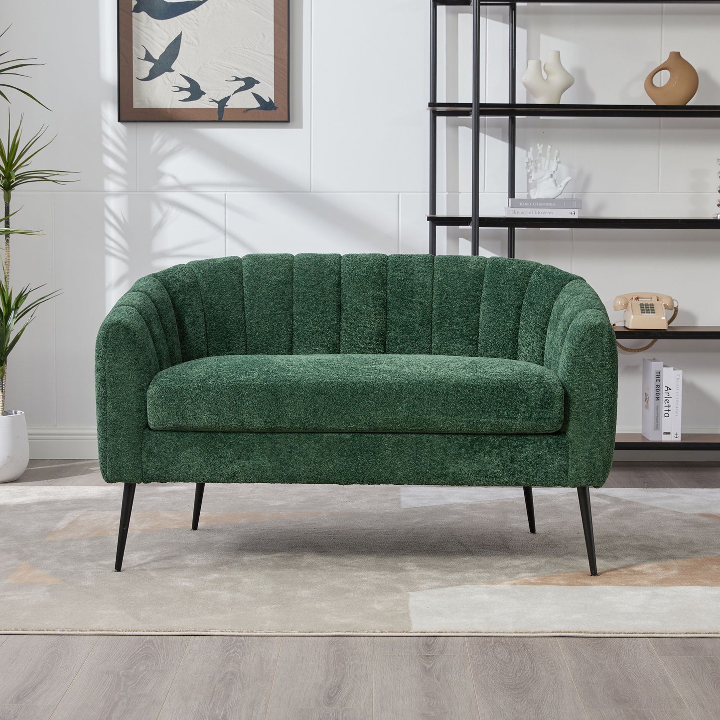 Glam Mini Loveseat, Accent Couch - Green