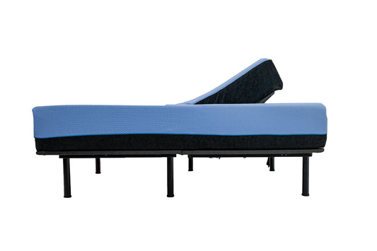 Refresh - 12" King Size Flex Head Latex Foam Hybrid Mattress And Adjustable Base Bundle - Blue