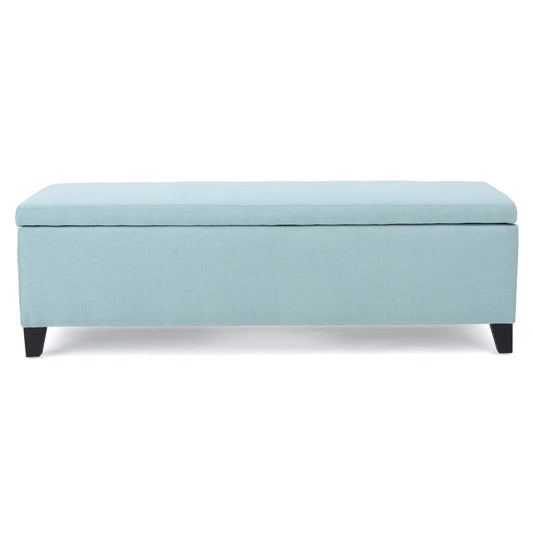 Contemporary Storage Ottoman Bench With Polyester Upholstery
