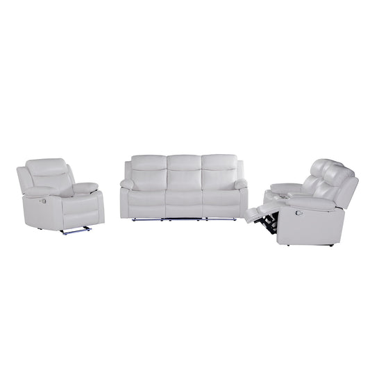 Blanche - Reclining Set With LED Lights, Speaker