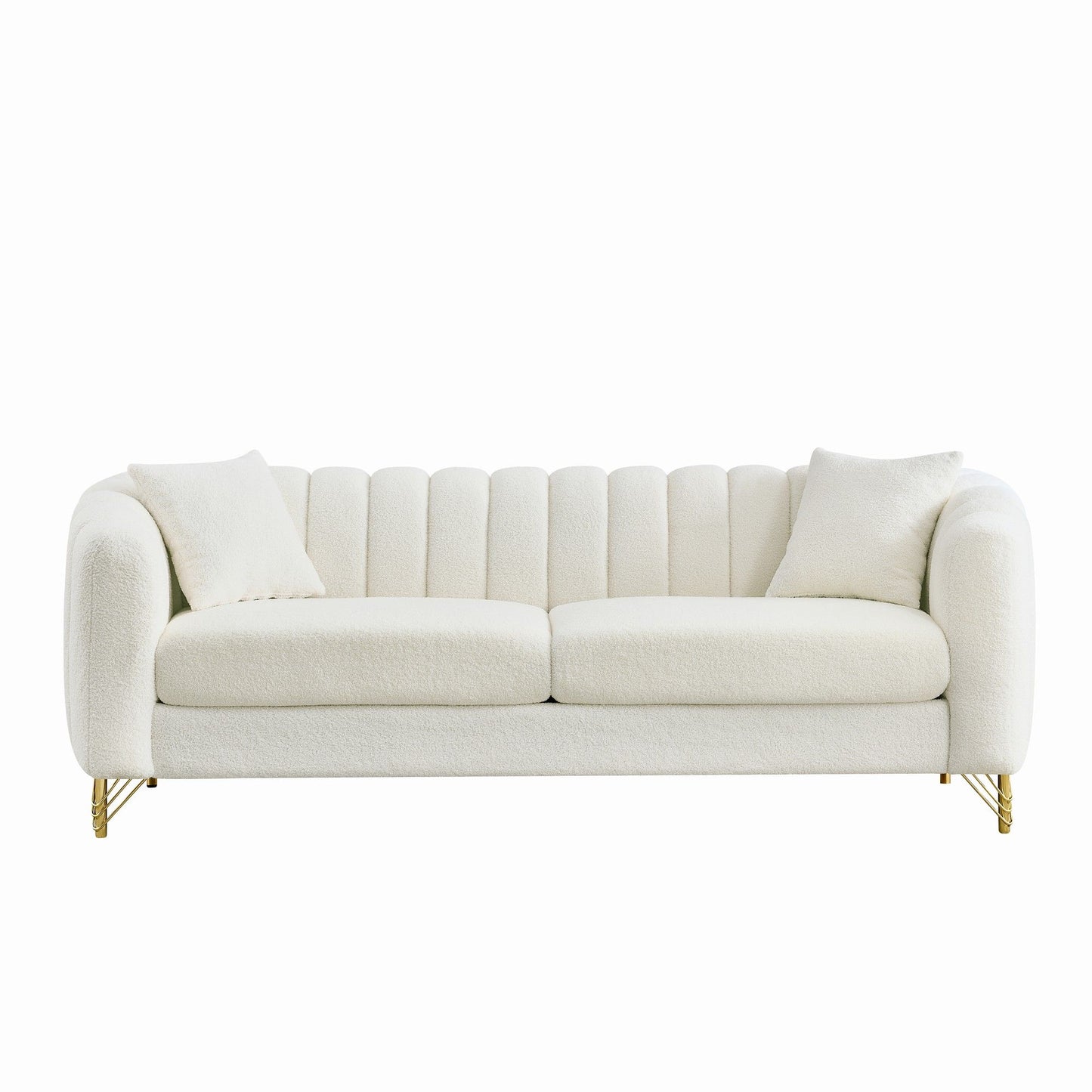 Tufted Oversized Sofa For Living Spaces - Beige