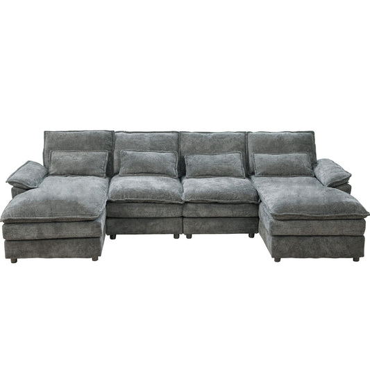 Modular Sectional Sofa Cloud Couch With Double Chaise Lounge