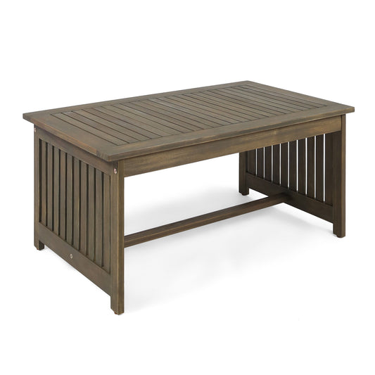 Acacia Wood Rectangular Patio Coffee Table For Outside