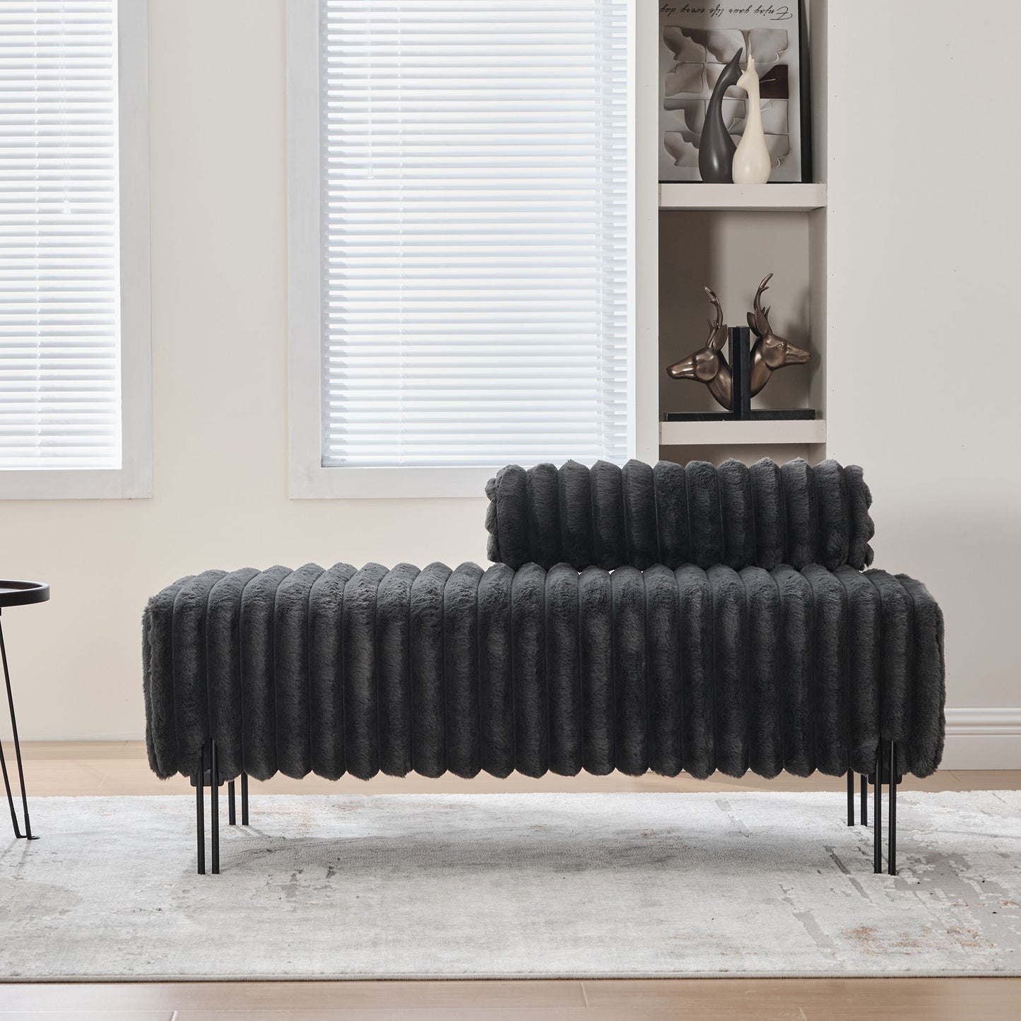 Mini Loveseat With Adjustable Backrest - Charcoal