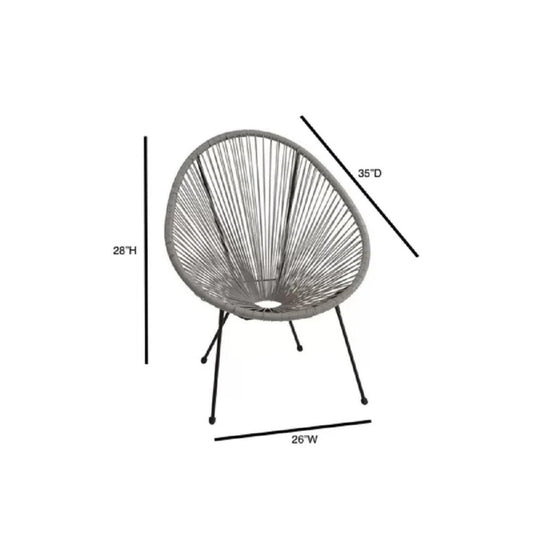 Outdoor Lounge Chair Set With Handwoven Seats, Weather Resistant - White