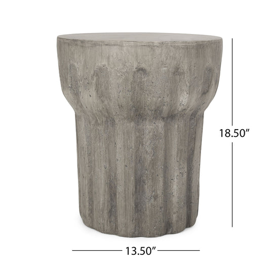 Outdoor Round Side Table - Gray