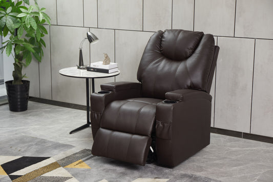 Modern Recliner Chair With Cup Holders, Remote Control