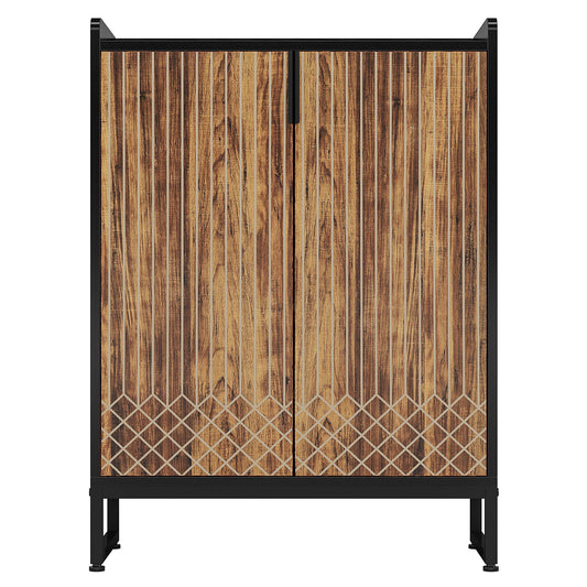 5 Tier Shoe Cabinet With Doors, Compact Entryway Storage Organizer