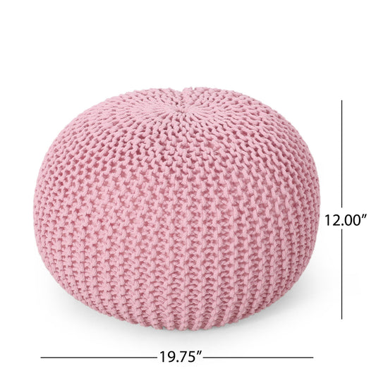 Belle - Modern Knitted Cotton Round Pouf