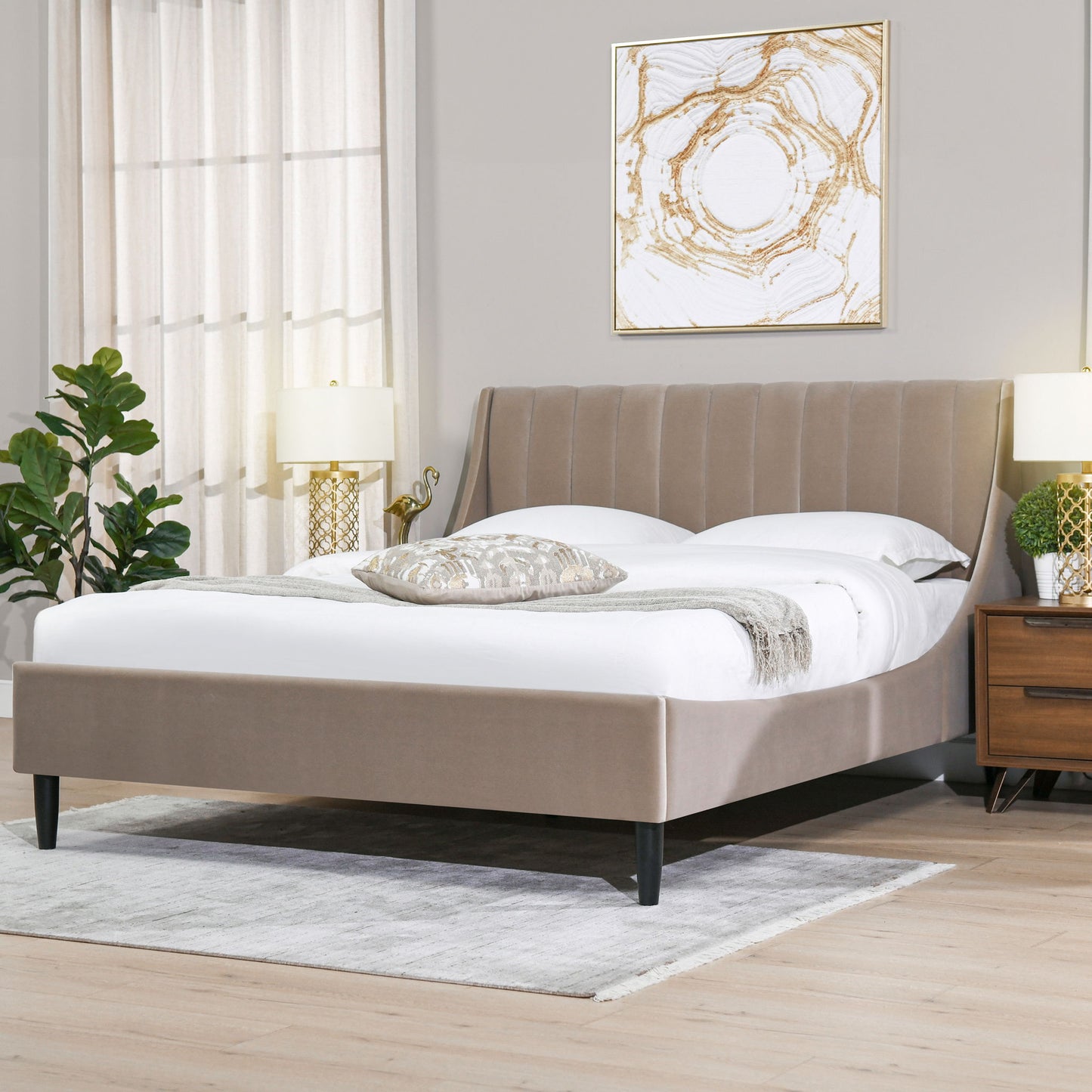 Aspen - Vertical Tufted Modern Headboard Platform Bed Set