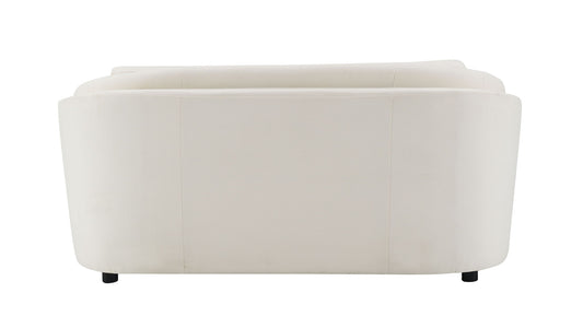 Mariko - Linen Loveseat With 2 Toss Pillows - Beige