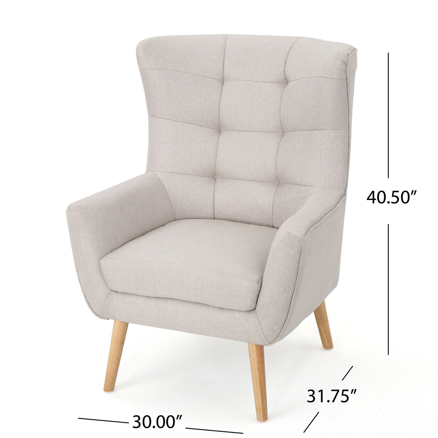 Club Chair With Rubberwood Legs