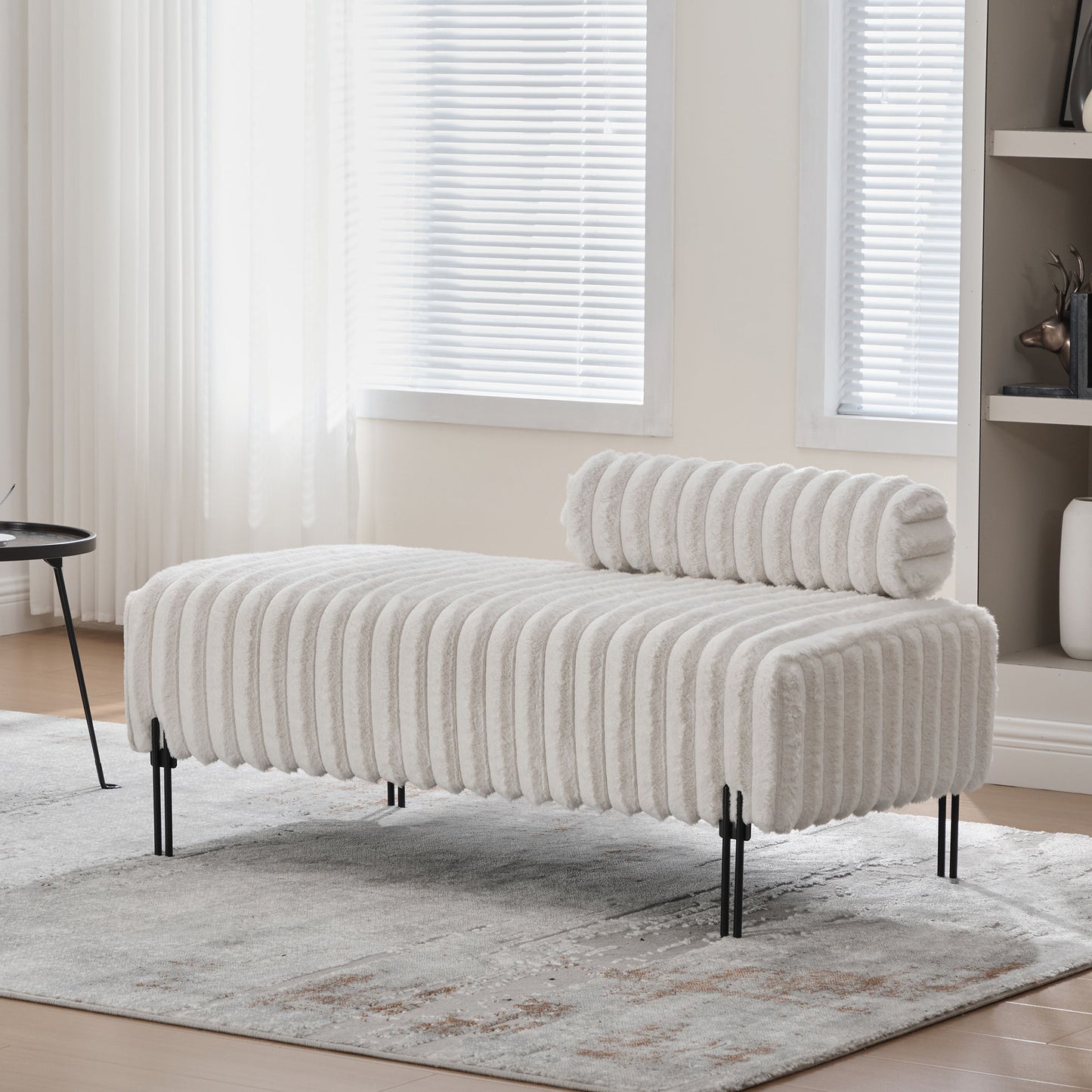 Mini Loveseat With Adjustable Backrest - Beige