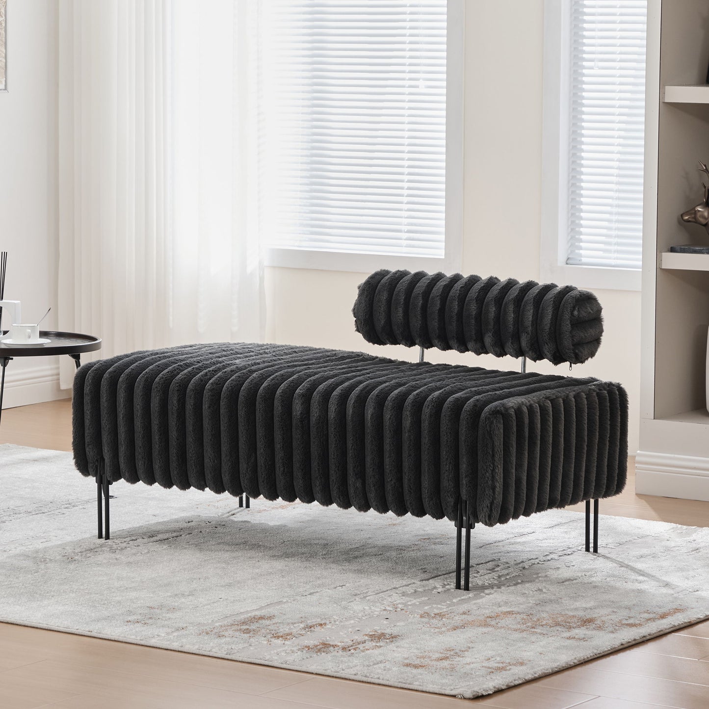 Mini Loveseat With Adjustable Backrest - Charcoal