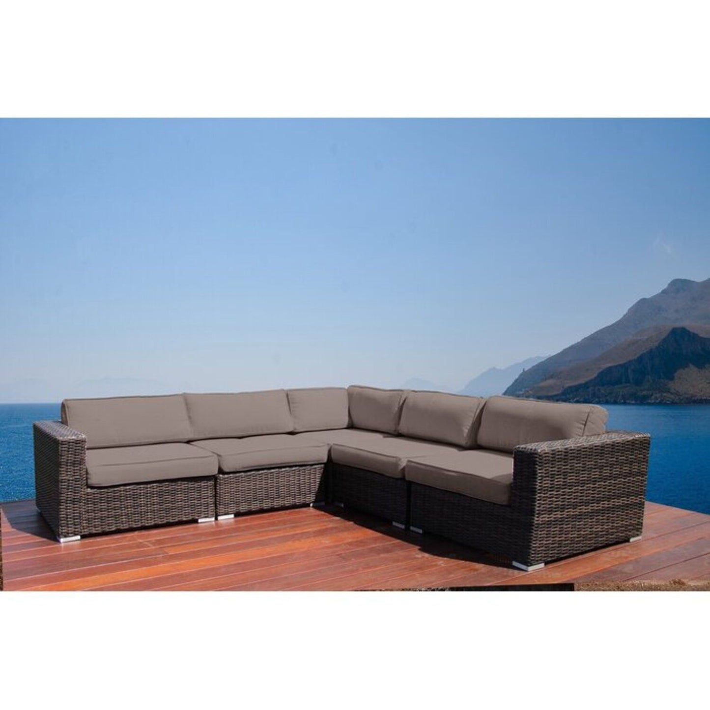 Ana - Outdoor Sectional Sofa With Cushions - Brown