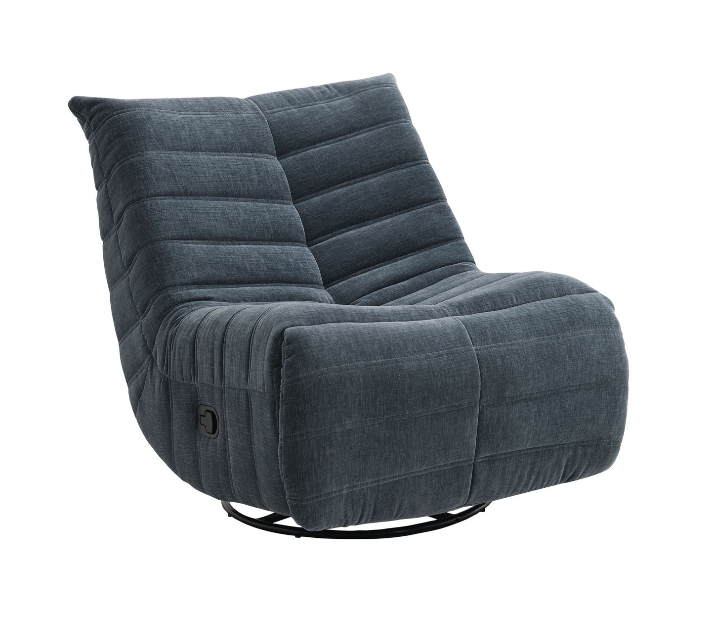Talmon - Chenille Glider Recliner With Swivel - Dark Gray