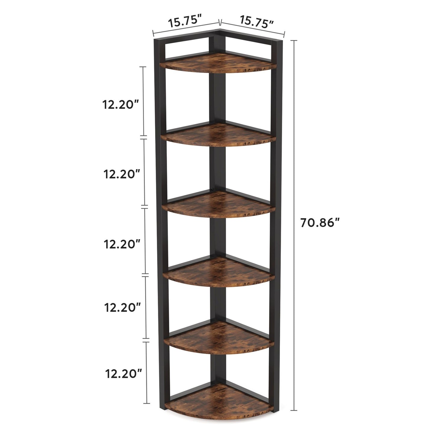Tall 6 Tier Corner Bookshelf For Living Room