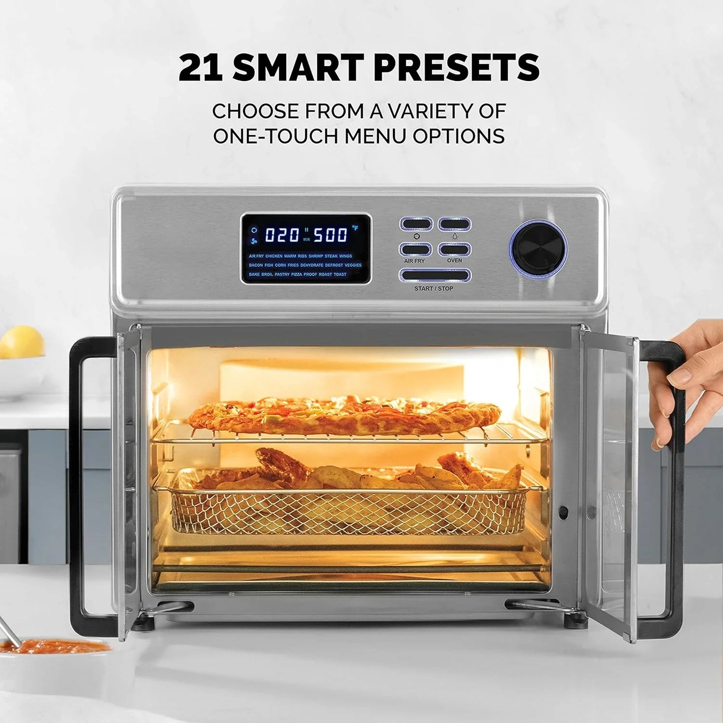 Hot salesComplete Digital 26-Quart 10-in-1 Countertop Air Fryer Oven,15 Deluxe Accessories&60-Recipe Hardcover Cookbook, 21 Pres