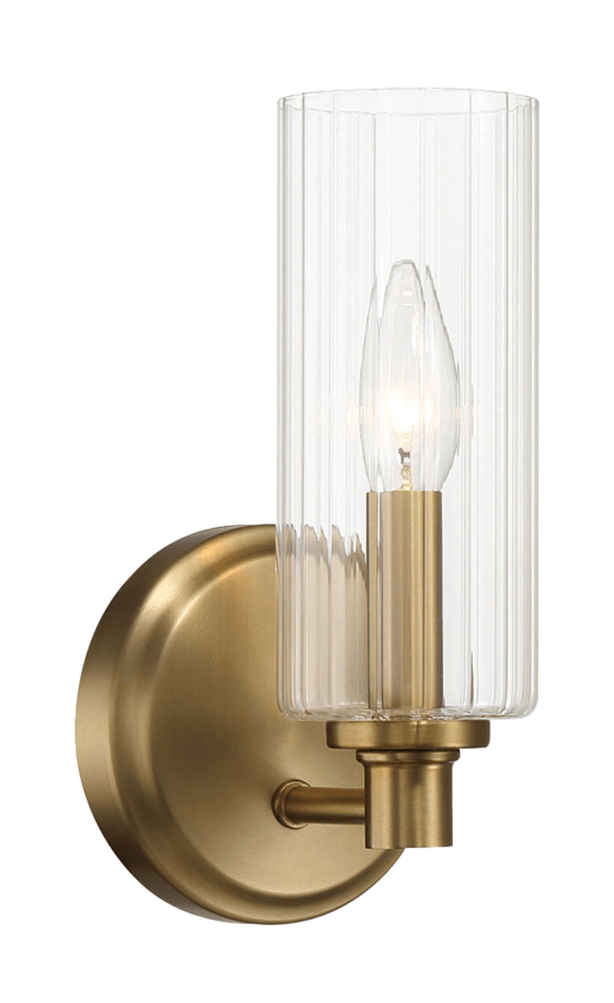 Jardin - Single Light Wall Sconce With Clear Ribbed Satin - Clear / Gold