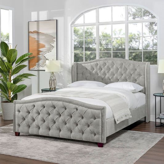 Fontana - Handcrafted Wingback Upholstered Platform Bed Frame