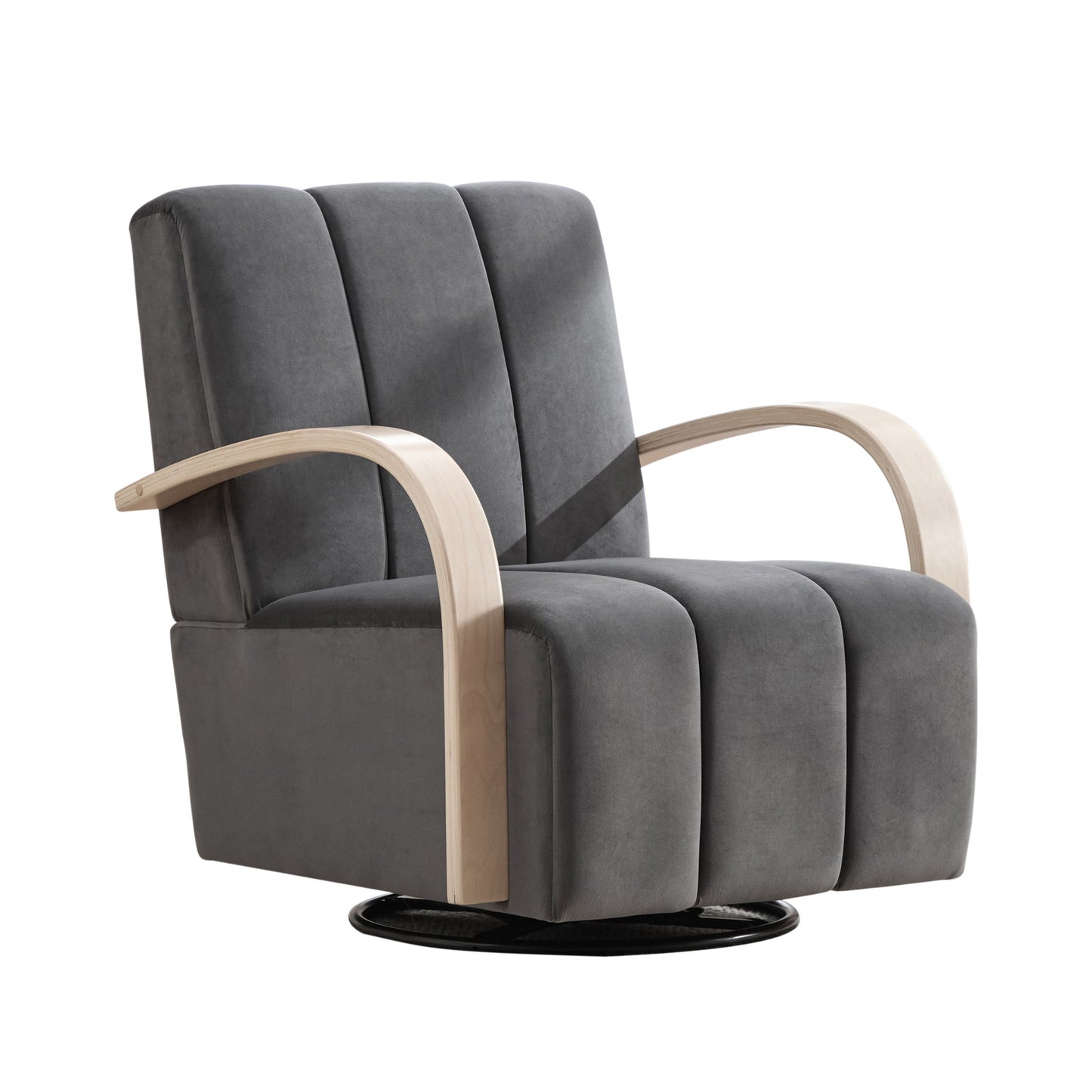 360° Swivel Accent Chair With Armrests - Charcoal