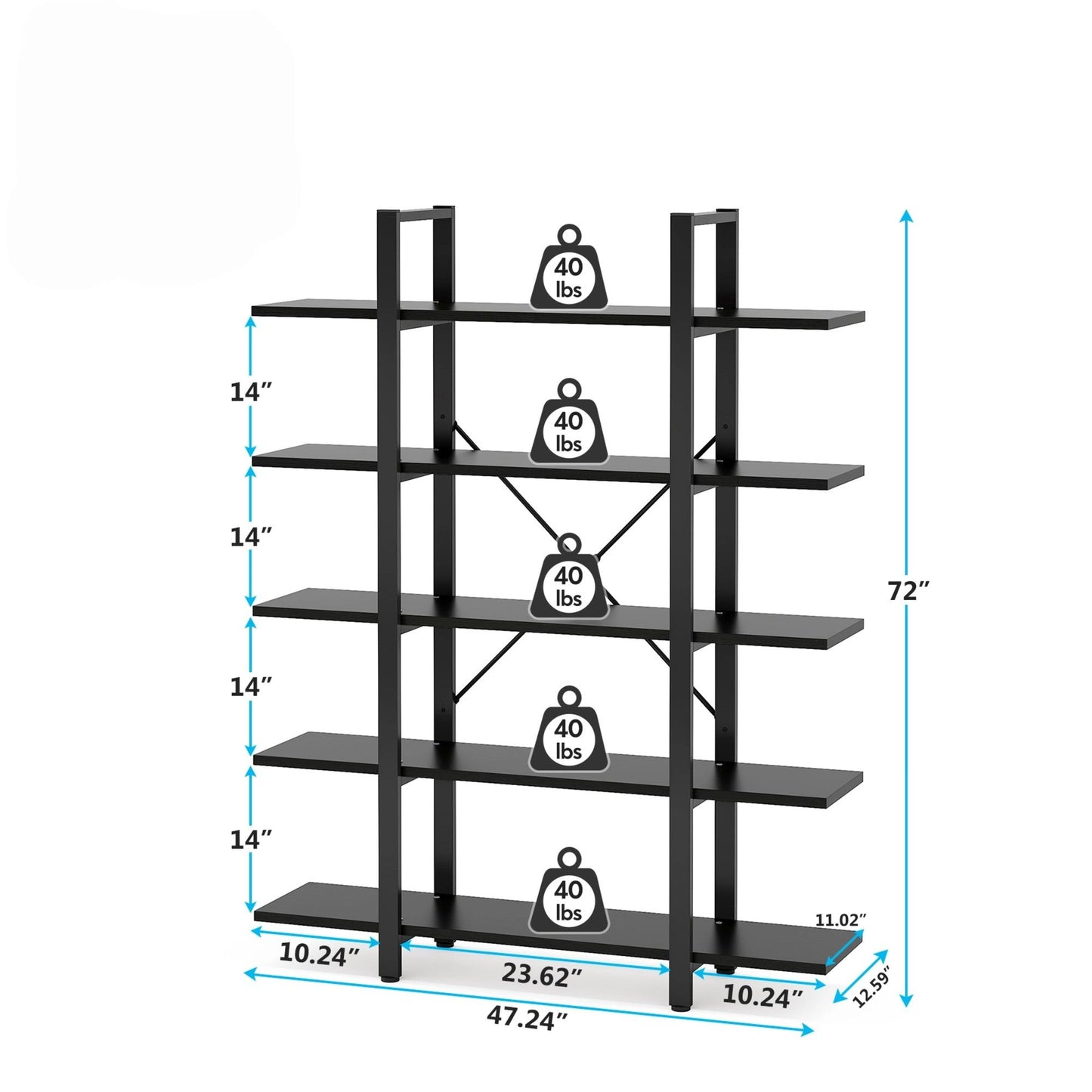 5 Tier Bookshelf For Home