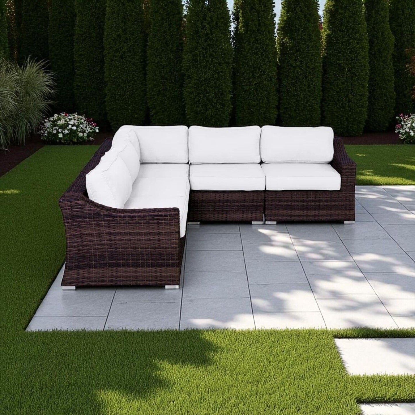 Outdoor Wicker Sofa Seating Group With Cushions