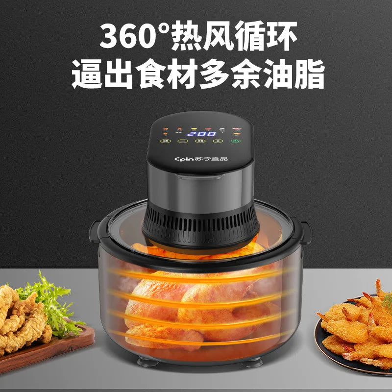 Air Fryer Household Intelligent Visual Deep Frying Pan Multi-Function Large Capacity Oil-Free Deep Frying Pan Chips Machine Oven