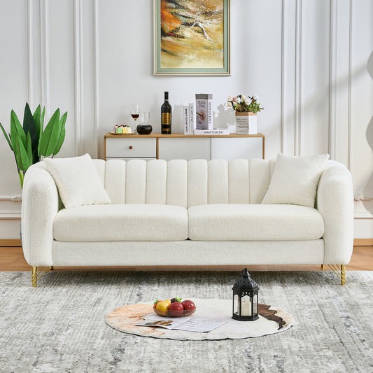 Tufted Oversized Sofa For Living Spaces - Beige