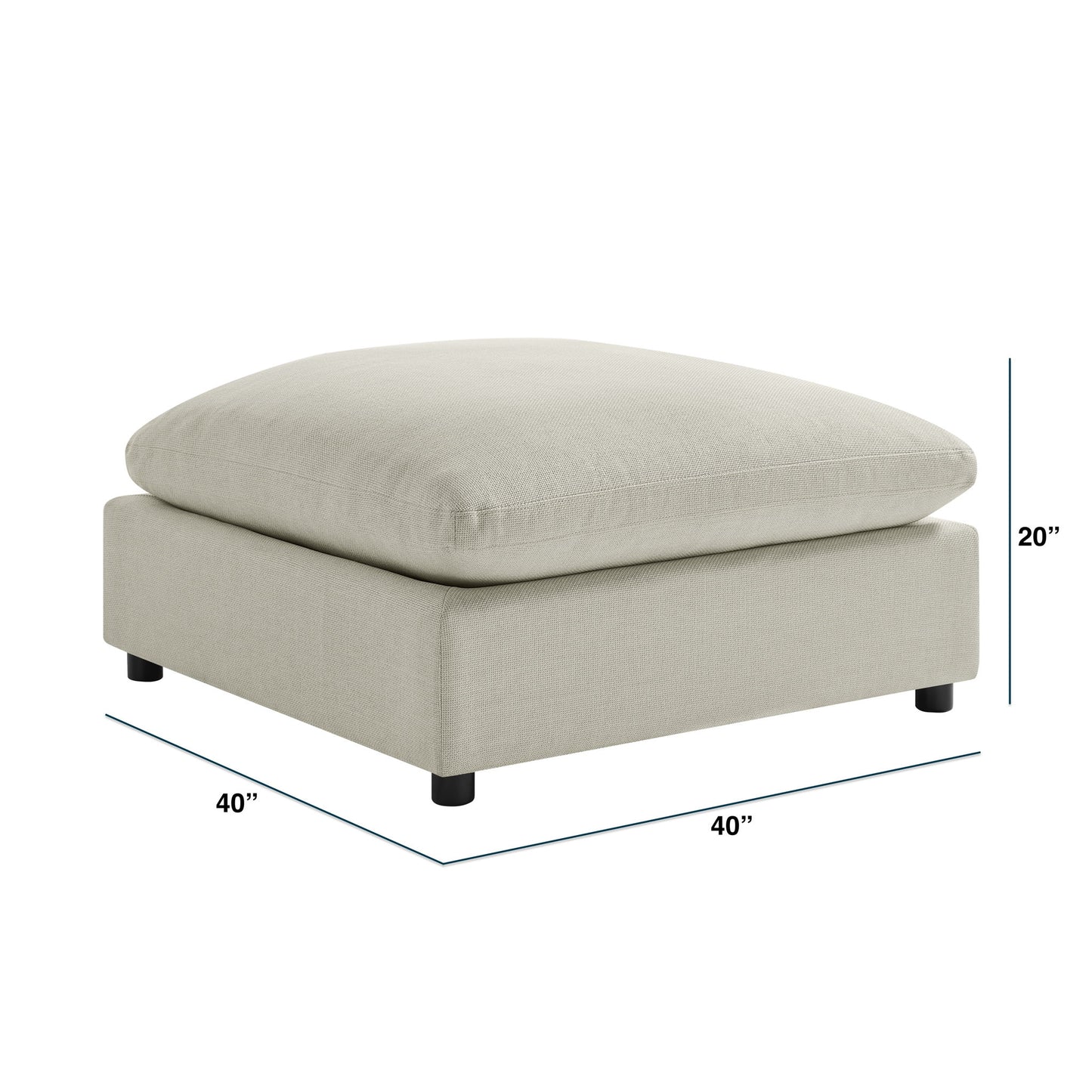 Cassandra - Square Ottoman - Beige