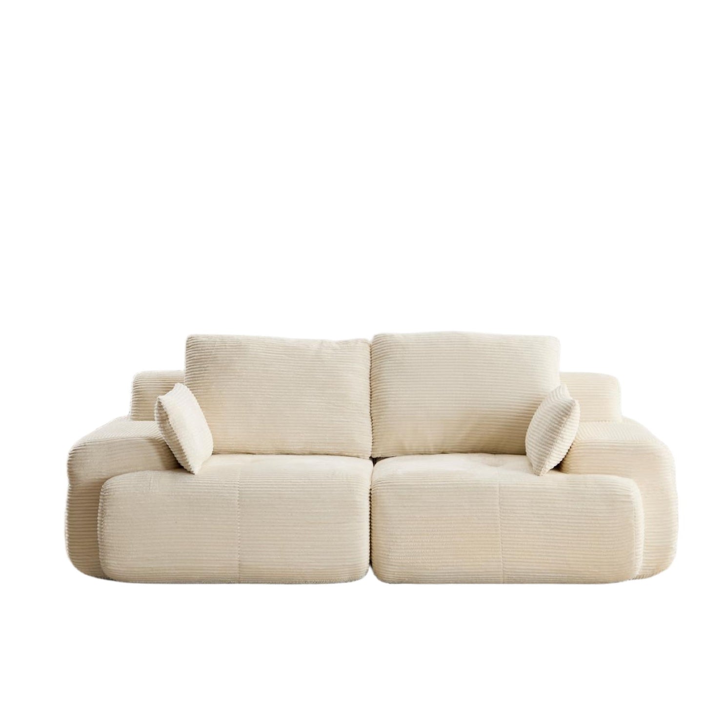 Compressed Sofa, 2 Seater Large Sectional Couches For Living Room - Beige
