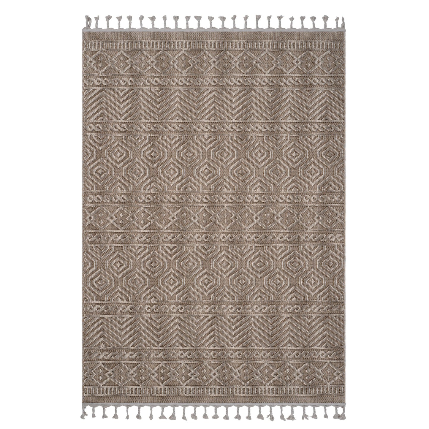 Guros - 8' X 10' Geometric Indoor / Outdoor Area Rug - Mocha