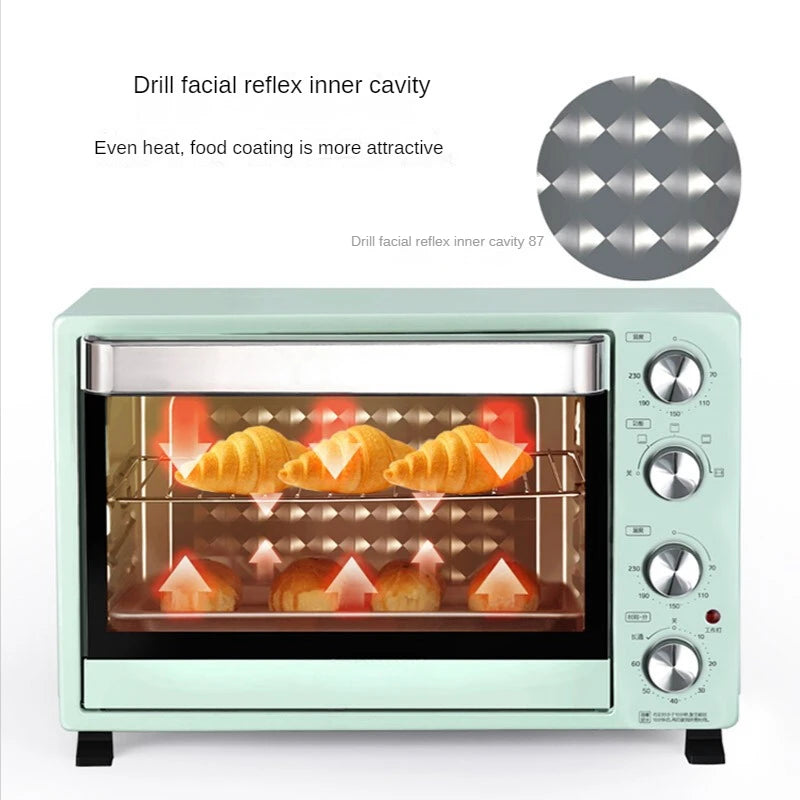 Oven Household Multi-Functional Electric Oven 35L Air Fryers Temperature Control Convenient Rotary Control Rotating Pt35a0