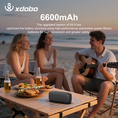 XDOBO Speaker Wireless 60W Soundbar X8 II Heavy Bass 6600mAh Battery Home Office Outdoor Riding Camping Party Music Player