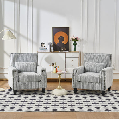 Accent Chair With Arms, Comfy Armchair For Living Room - Gray
