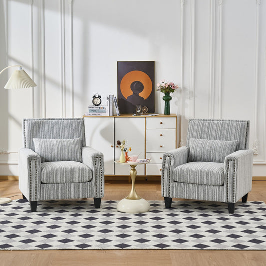 Accent Chair With Arms, Comfy Armchair For Living Room - Gray