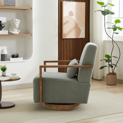Swivel Modern Upholstered Accent Chair With Armrests