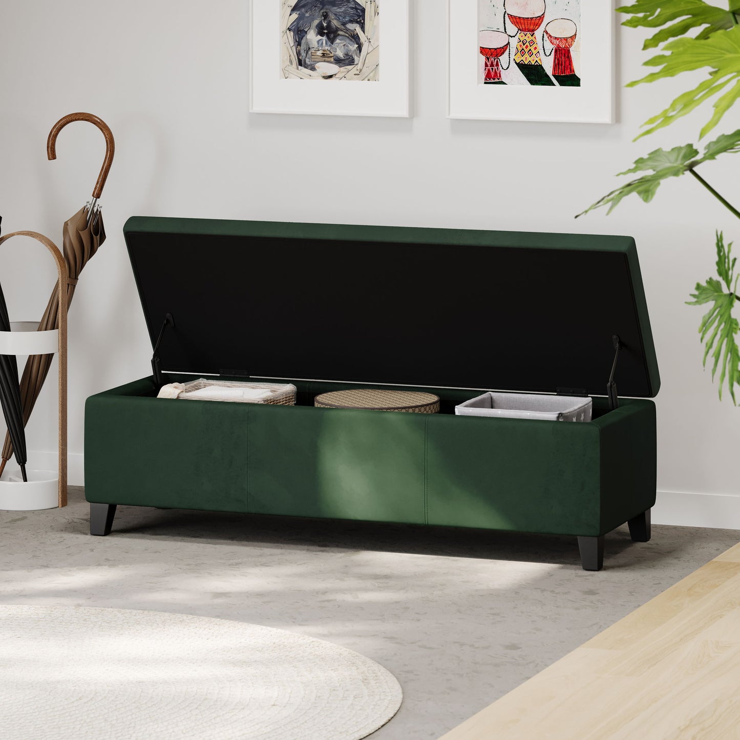 Glouster - Storage Ottoman - Retro Green