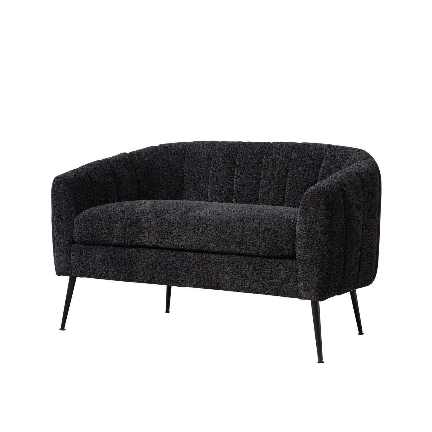 Glam Mini Loveseat, Accent Couch - Black