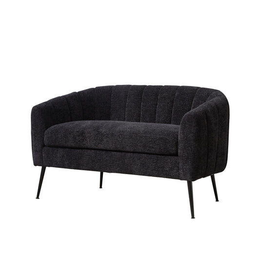 Glam Mini Loveseat, Accent Couch - Black