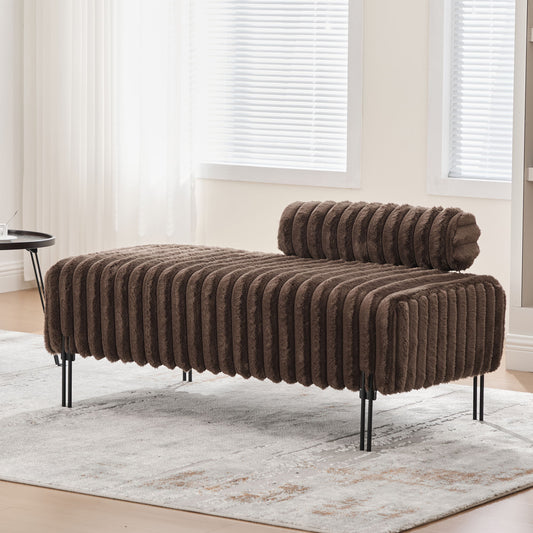 Mini Loveseat With Adjustable Backrest - Brown
